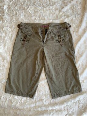Arizona Jean Company Olive Cargo Shorts with Side Buckles